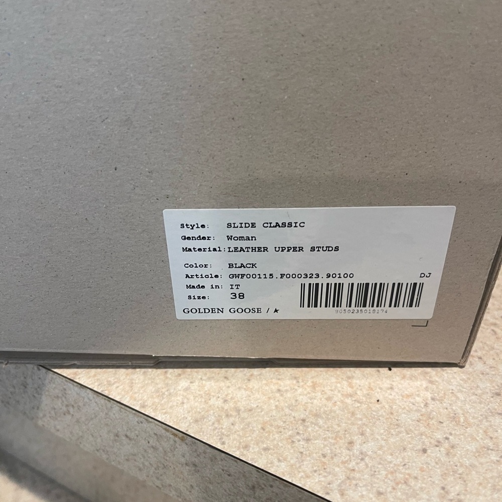 Golden Goose slide mid-top leather stud sneakers. Size 38